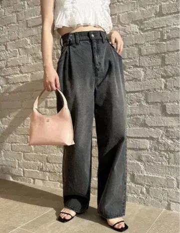 SNIDEL 턱 와이드 데님 팬츠