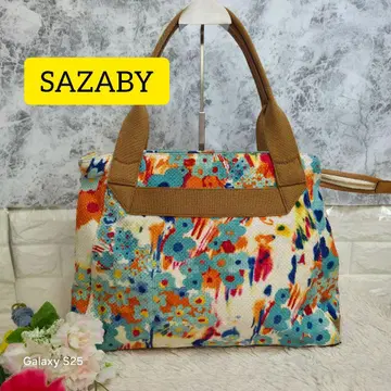 SAZABY 꽃무늬 토트백 캔버스