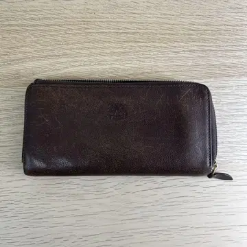 Il Bisonte 브라운 가죽 장지갑