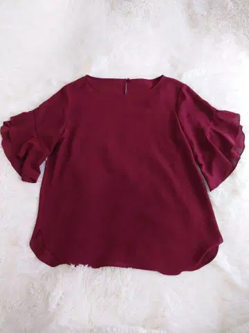 ANAYI 조젯 소매 프릴 블라우스 보르도 38