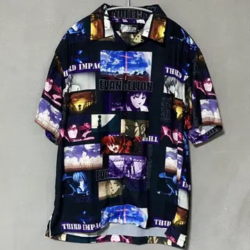 에반게리온 evangelion 오픈 카라 셔츠 알로하 셔츠