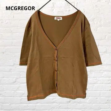 MCGREGOR 맥레거 반팔 가디건 겉옷 브라운 L 면 100%