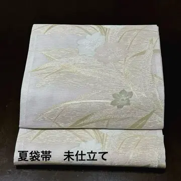 여름 오비 니시진 비단 명주 후쿠로 오비 꽃 무늬 6통