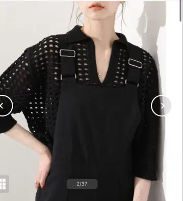 SLOBE IENA 메쉬 스키퍼 니트 블랙