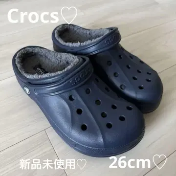 Crocs 네이비 샌들 M8 W10 26cm 퍼 포함
