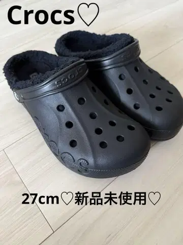 Crocs 블랙 샌들 M9W11 27cm 퍼 포함