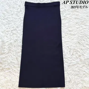 AP STUDIO 2021년 모델 타이트 스커트 썸머 니트 레이온 네이비