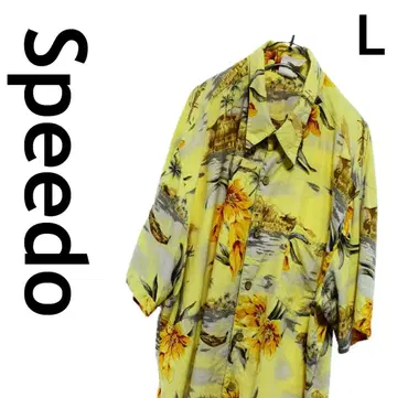 Speedo 스피도 알로하 셔츠 반팔 셔츠 코튼 레이온