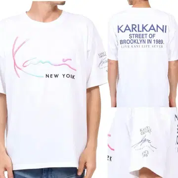 새상품 Karl Kani 티셔츠 DRY 멀티 자수 컬러 로고 XL