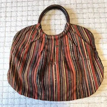 mama CLOSET 스트라이프 디자인 핸드백