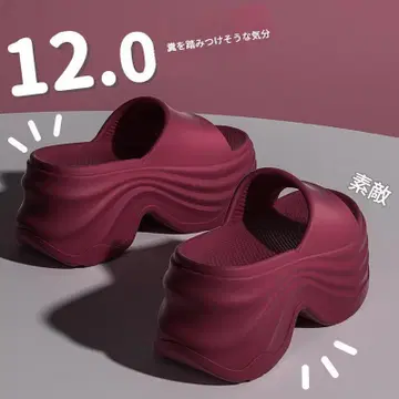 여성용 샌들 비치 슬리퍼 하이힐 스타일 12cm 통굽 샌들