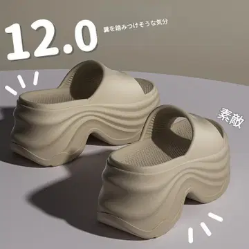 12cm 통굽 여성용 샌들 통굽 슬리퍼