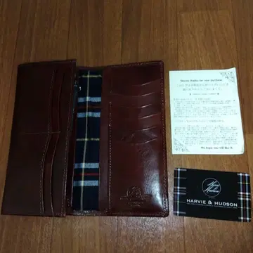 HARVIE & HUDSON 브라운 장지갑 하비 앤 허드슨 가죽
