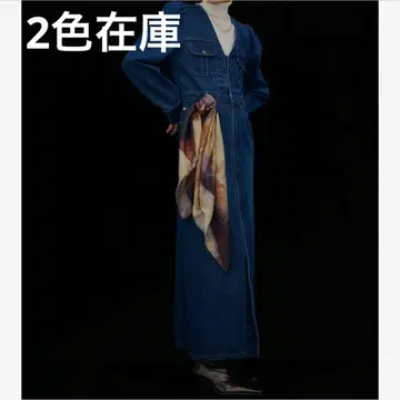 아메리 아도라블 백 리본 데님 드레스