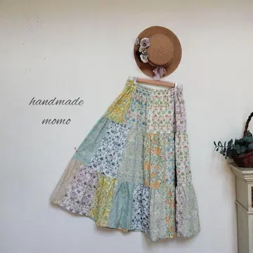 handmade 윌리엄 모리스 티어드 스커트 free