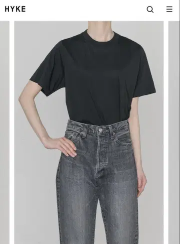 HYKE SHEER SHORT-SLV TEE 하이크 블랙