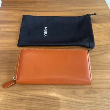 MURA 오렌지 가죽 장지갑