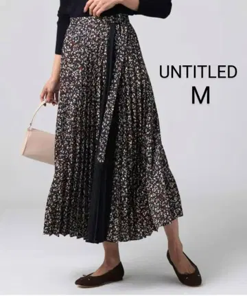 UNTITLED 언타이틀 플리츠 롱 스커트 미니 꽃무늬 M