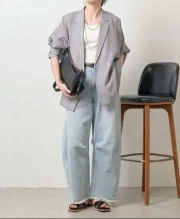 jena espace merveilleux 커브 데님 팬츠