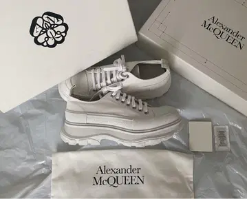 ALEXANDER MCQUEEN 트레드 슬릭 화이트 캔버스