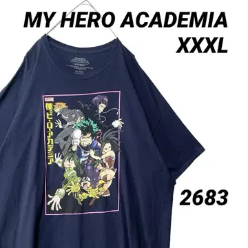 [ 3XL ] 나의 히어로 아카데미아 애니메이션 캐릭터 티셔츠 네이비