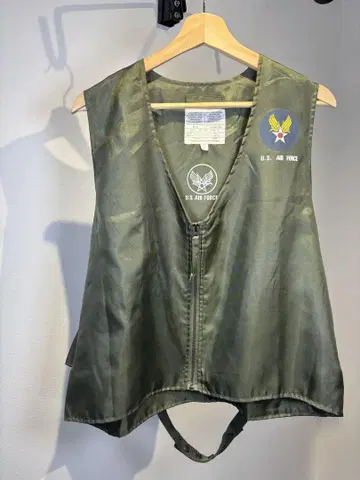 U.S.AIR FORCE 베스트 밀리터리 지퍼 M~L 상당