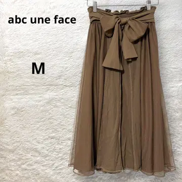 abc une face 스커트 미디엄 길이 플레어 리본 벨트 디자인 M