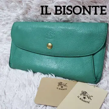 IL BISONTE 일비종떼 라떼 민트 에메랄드 그린 슬림 장지갑