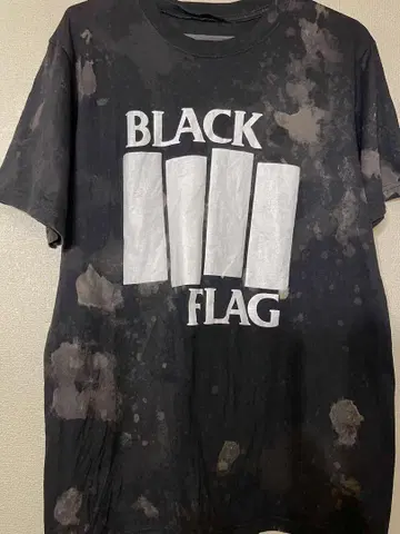 BLACK FLAG 밴딩 티셔츠/구제 의류/블리치/무라/페이드 L