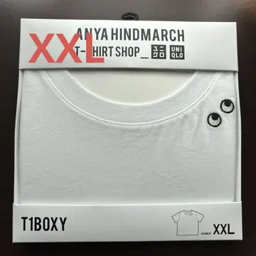 유니클로 안야 힌드마치 T1 BOXY 셔츠 XXL