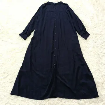 Libra 리브라 스탠드 카라 셔츠 원피스 맥시 길이 F