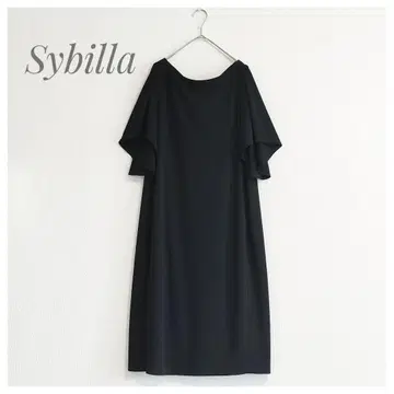 새상품급 Sybilla 트리아세 드레이프 원피스 블랙 M 시빌라