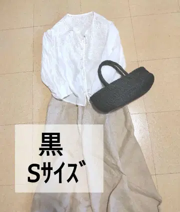 사이잘 백 블랙 미니 토트 가로형 카고백