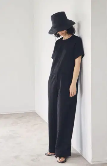 TODAYFUL 하프 슬리브 와이드 콤비 네존 블랙