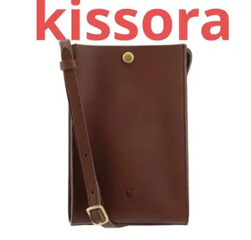 kissora 키소라 스마트폰 숄더백 브라운 천연 가죽