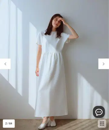 <사사가와 유리 콜라보> 올씬 핏 드레스 화이트 미착용 새상품