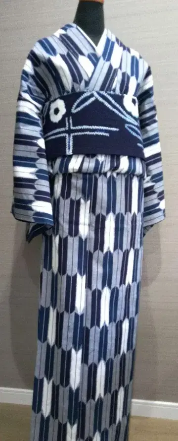 목화 네이비 나염 깃털 무늬 새상품급
