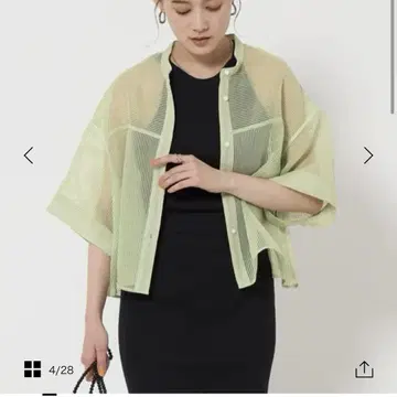 그린 라벨 시어 코드 레인 하프 슬리브 셔츠