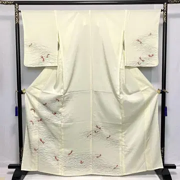 D182 여름 기모노 호몬기 잠자리 명주 순수 실크 컨디션 최상
