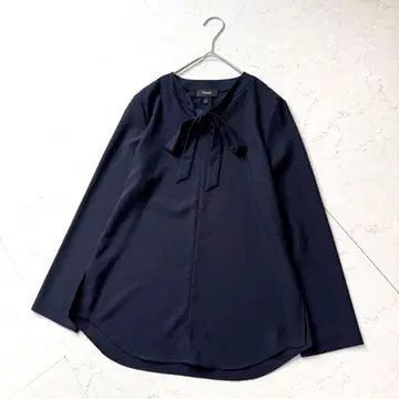 띠어리 보타이 블라우스 KIMLY P 네이비 워셔블