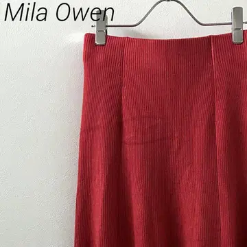 Mila Owen 롱 스커트 플레어 니트 스트레치 안감 부착