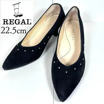 REGAL 리걸 22.5 스틸레토 스웨이드 펌프스 블랙