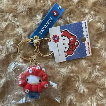오사카 간사이 엑스포 akuaku 산리오 콜라보 키티 키링 새상품 산리오