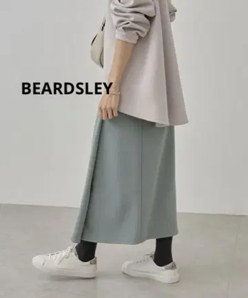 BEARDSLEY 허리 리브 부클 스커트 세탁 가능 그린 M 새상품급
