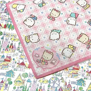 산리오 레트로 냐니뉴니옌 새끼 고양이 손수건 파스텔 컬러