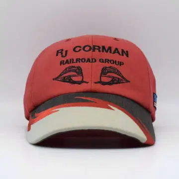 RJ CORMAN 레일로드 철도 기업 자수 캡 구제 의류 레드