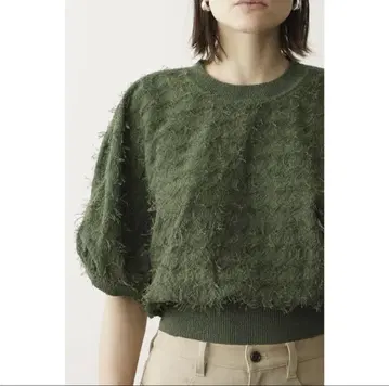 CLANE FRINGE ARCH SLEEVE KNIT TOPS