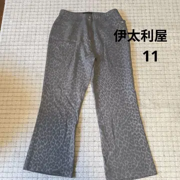 이타리야 그레이 레오파드 무늬 플레어 팬츠 캐주얼 팬츠 11