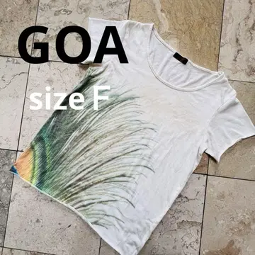 [goa] 고아 페이즐리 공작 무라 염색 반팔 티셔츠 화이트 상의