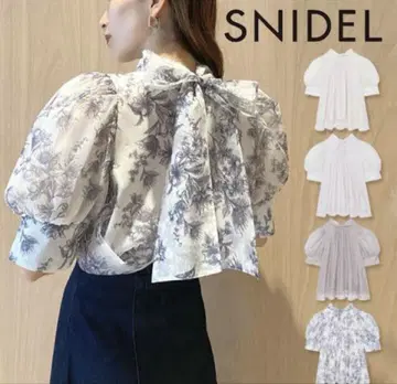SNIDEL Sustainable 오간 시스루 블라우스